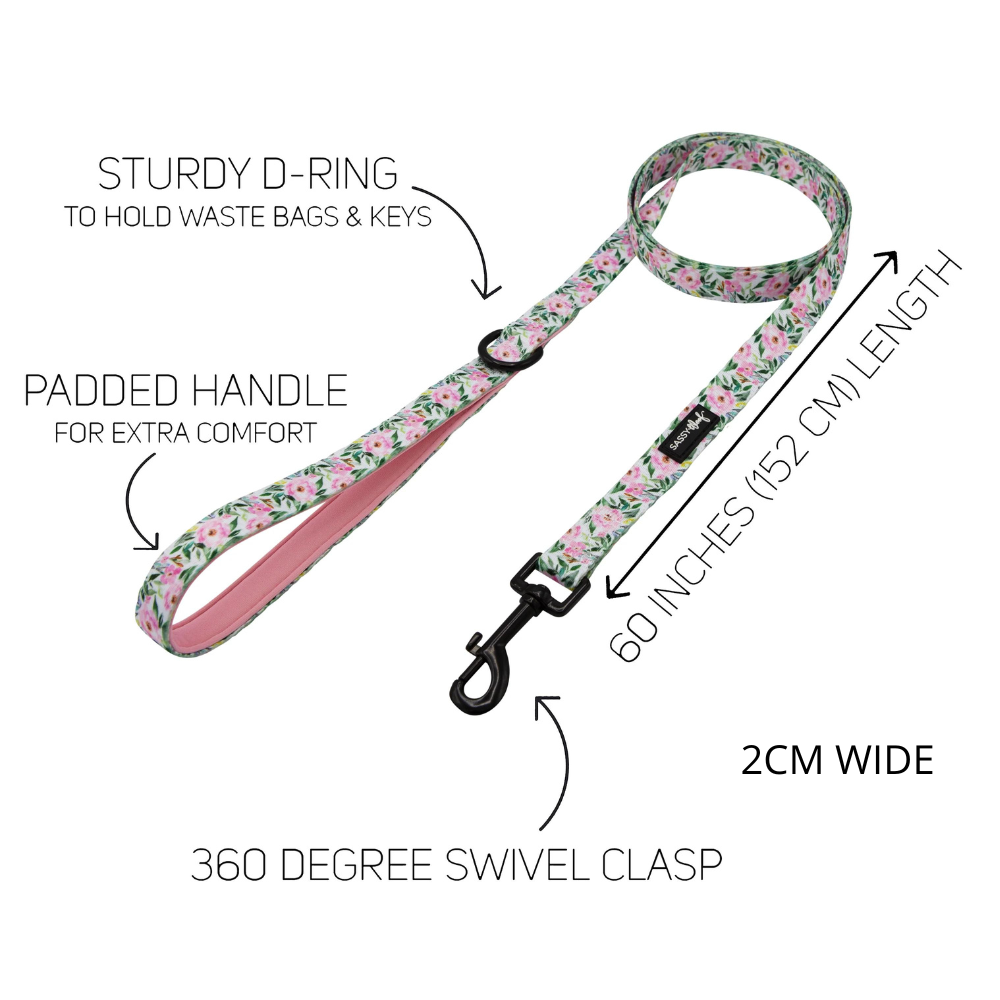 Sassy Woof dog leash - Magnolia - Size