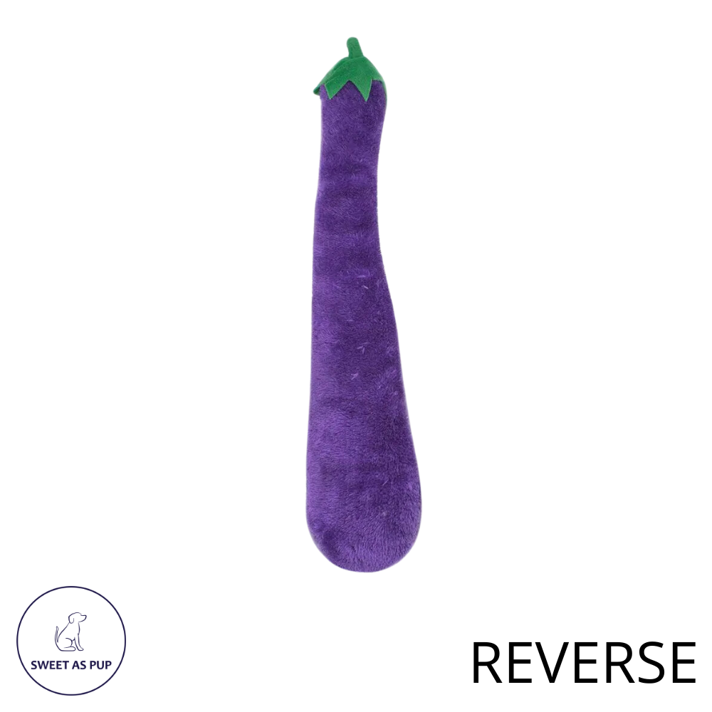 Zippy Paws Jigglerz eggplant dog toy - Reverse