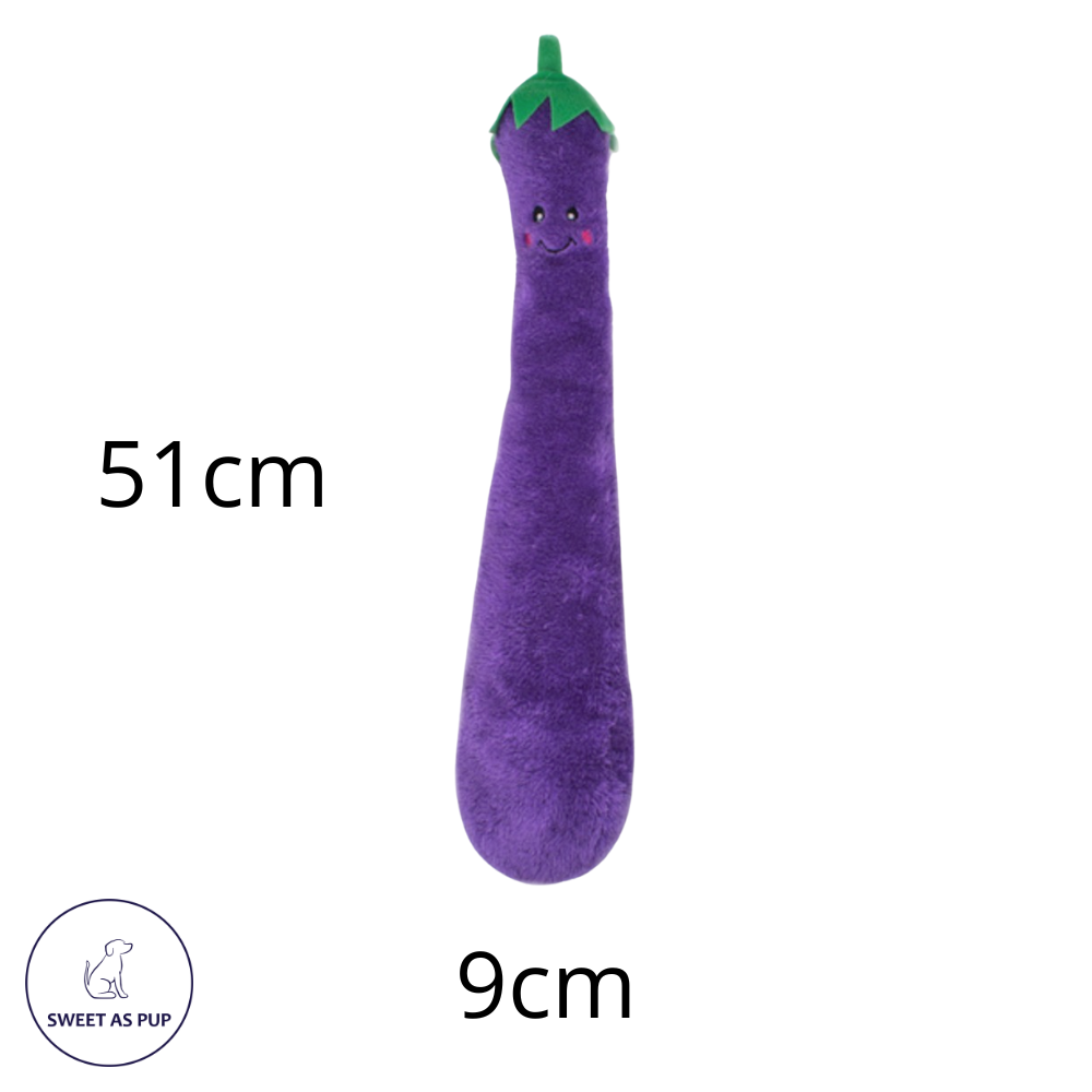 Zippy Paws Jigglerz eggplant dog toy - size