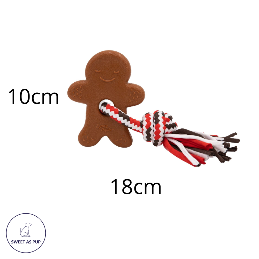 Zippy Paws ZippyTuff Teetherz Gingerbread Man dog toy - size