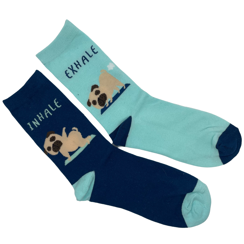 Inhale exhale pug dog socks