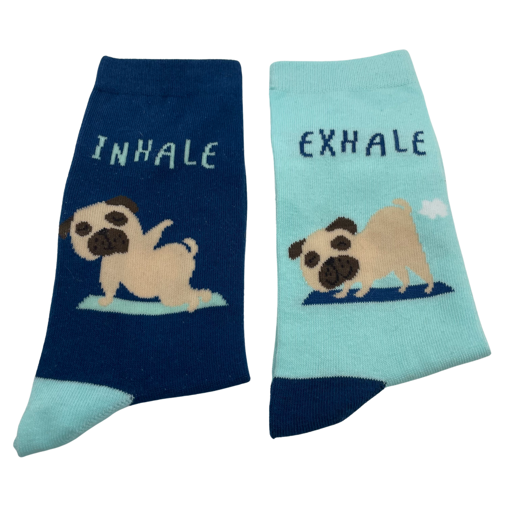 Inhale exhale pug dog socks
