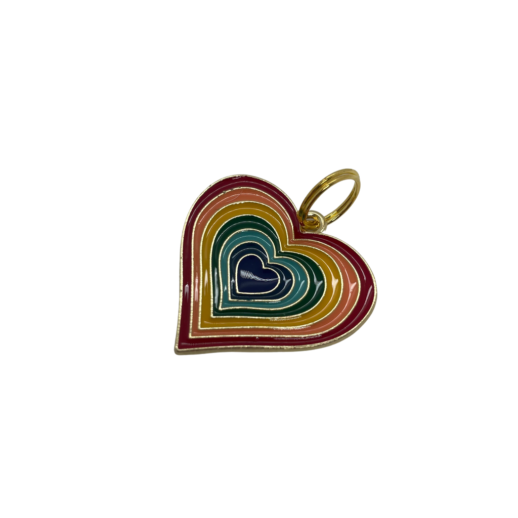Dog Collar Charm - rainbow heart