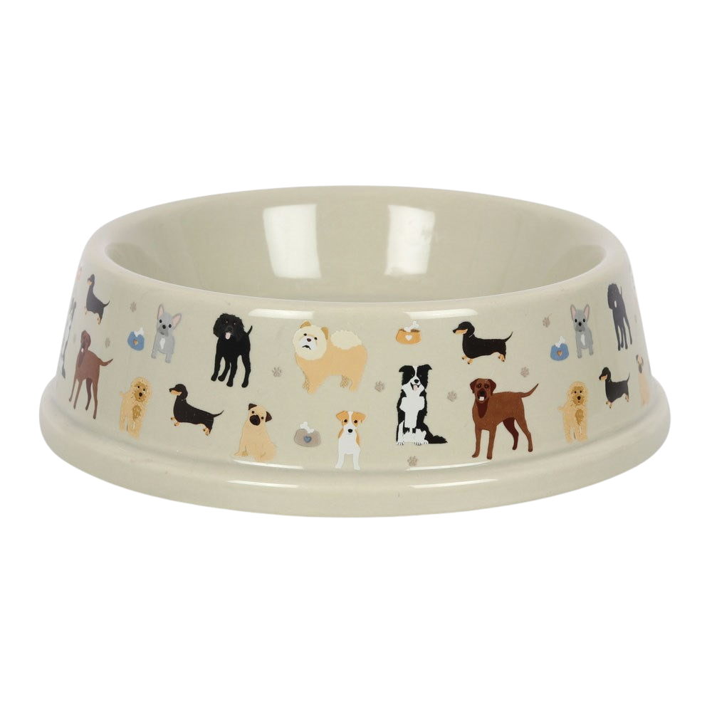 Wags & Whiskers ceramic dog bowl