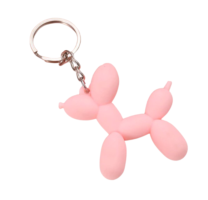 Balloon dog key ring - pink