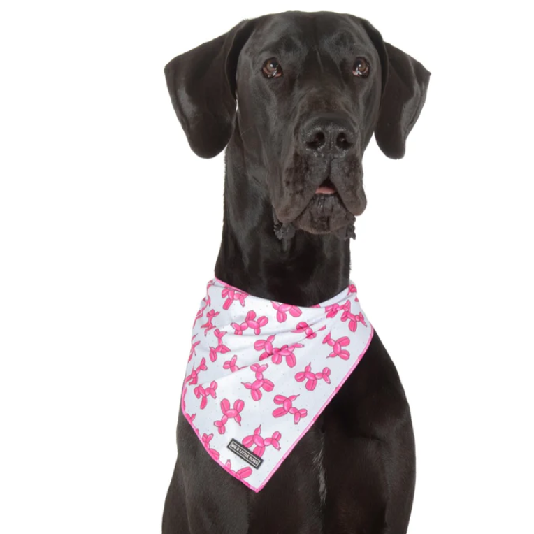 Big and Little Dogs bandana - Pink balloon dogs