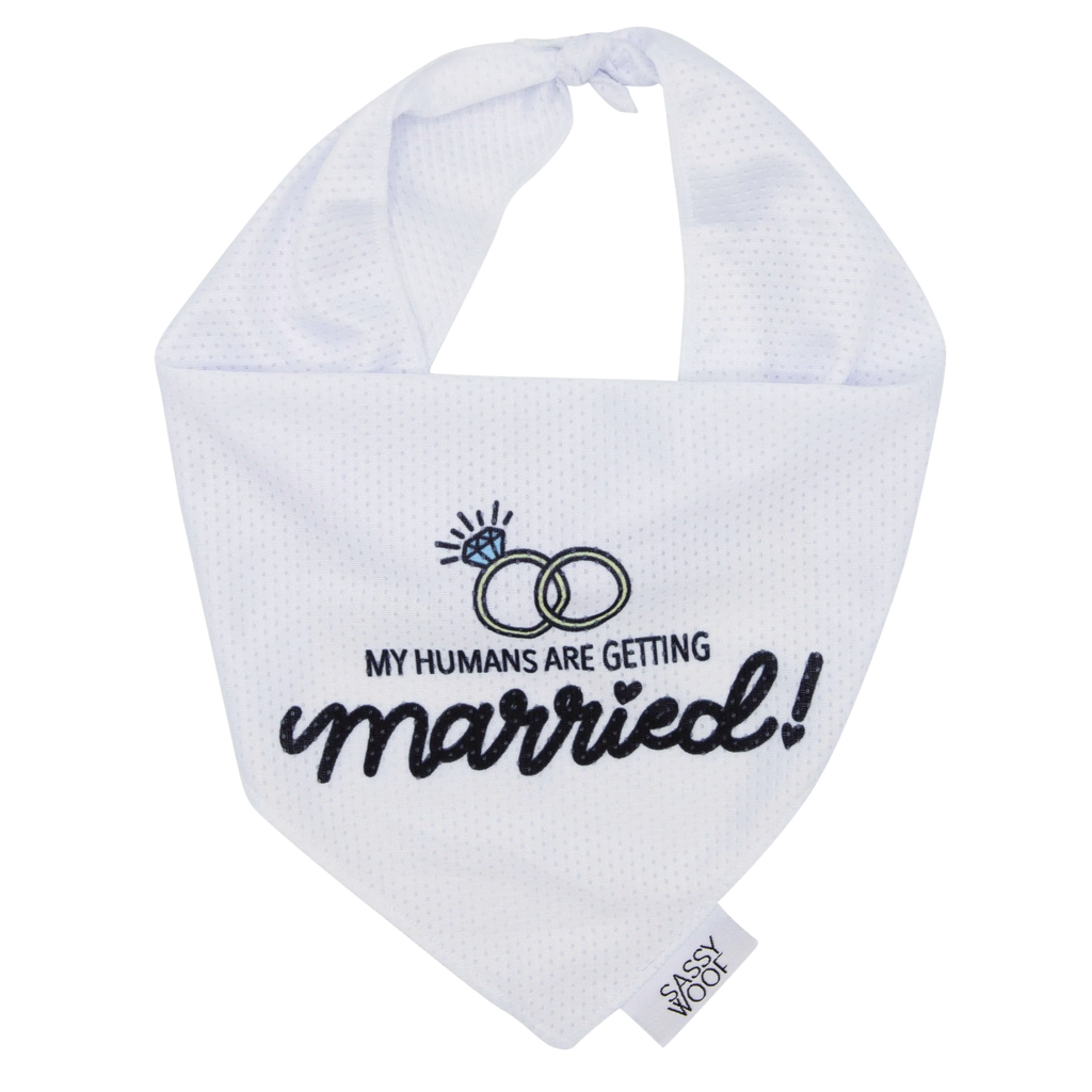 Sassy Woof dog bandana - My humans are getting married